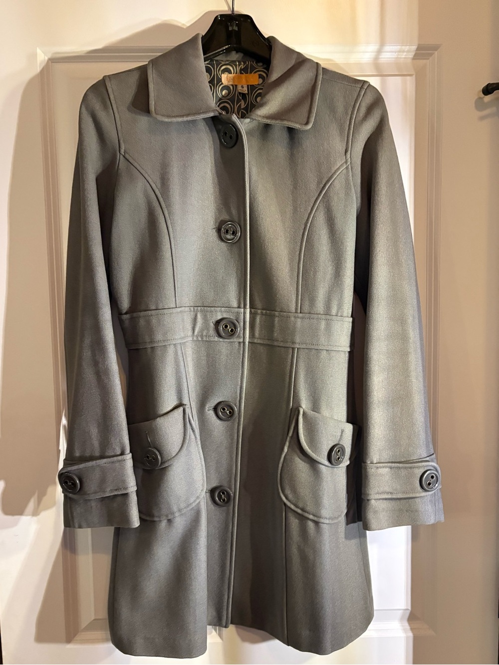 Tulle/ anthropology Gray Women's Button-Front Trench Coat